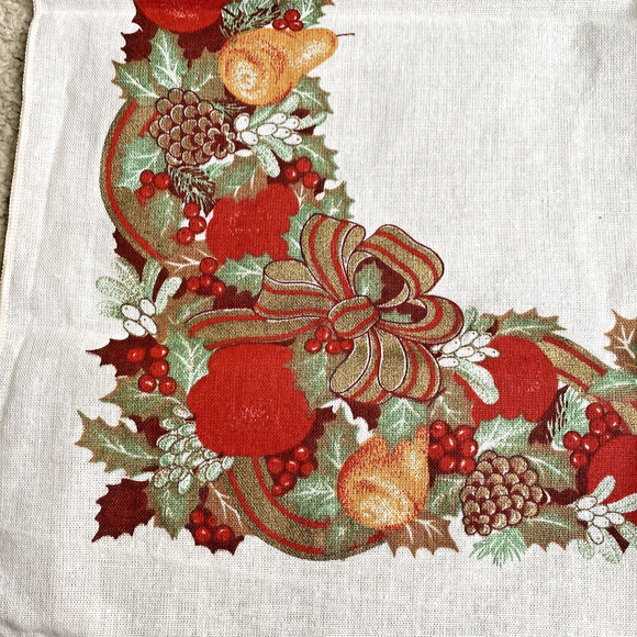 Vintage Sunweave Linen Co cotton napkin Thanksgiving holiday 16” square set of 8 - Picture 6 of 8